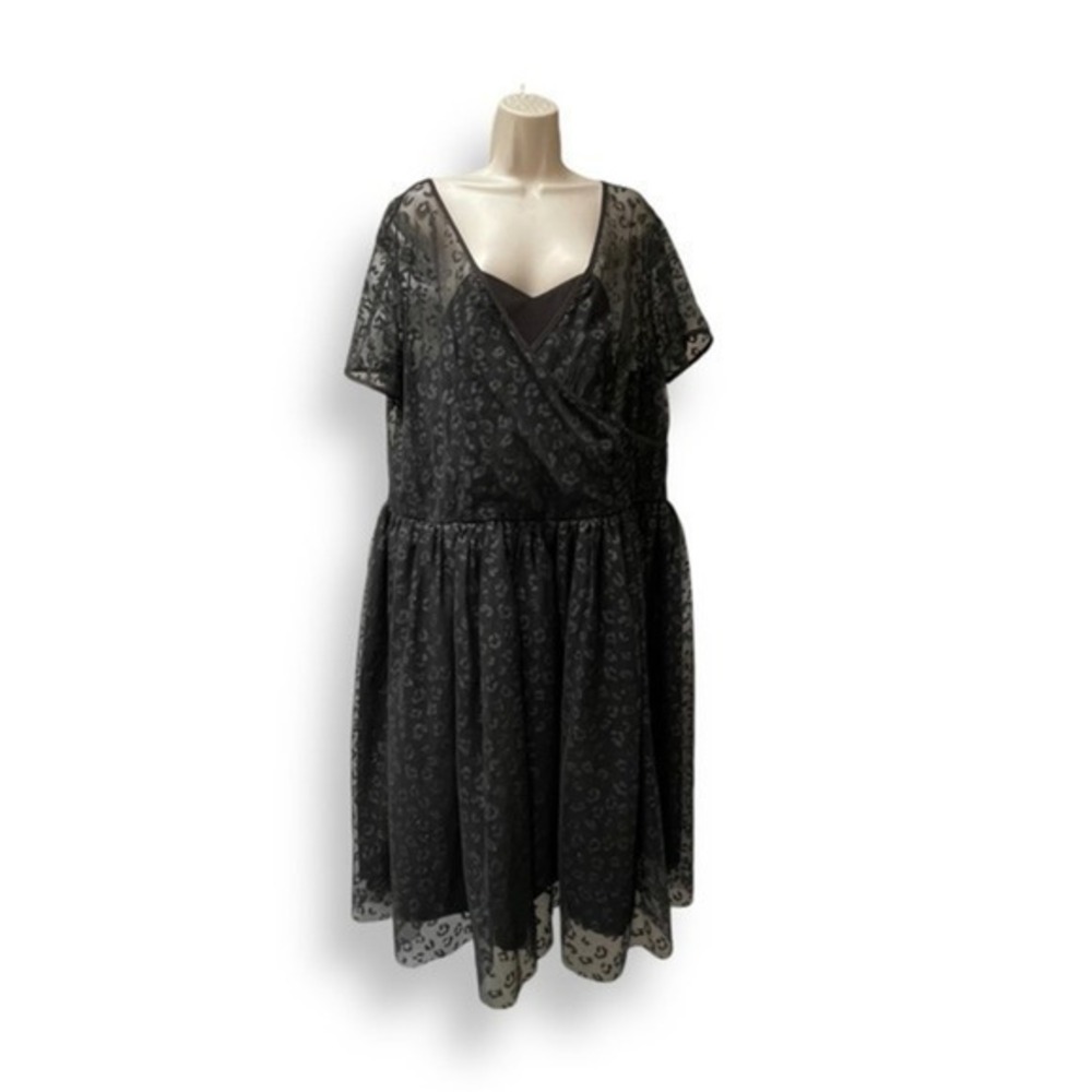 Plus Size Black Lace Gothic Dress Unique Vintage Retro Glitter Fit & Flare 5xl